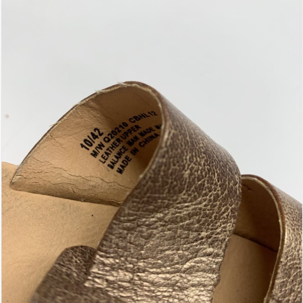 Korks by Kork Ease Wedge Sandal Open Toe Ankle Strap Cork Heels Metallic Gold 10 - Picture 12 of 12